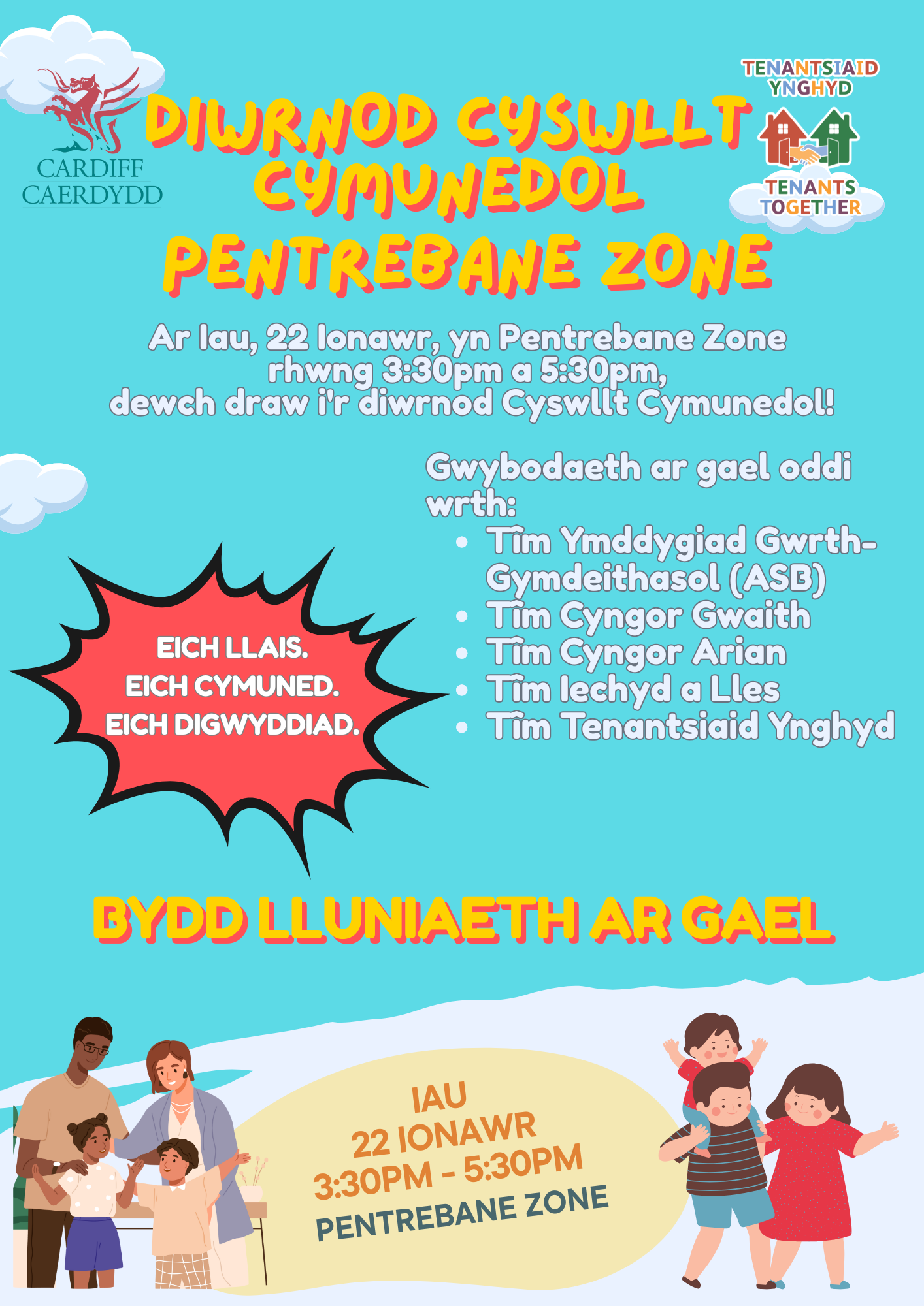 Diwrnod Cyswllt Cymunedol - 22nd Iau, Pentrebane Zone, 3:30PM - 5:30PM