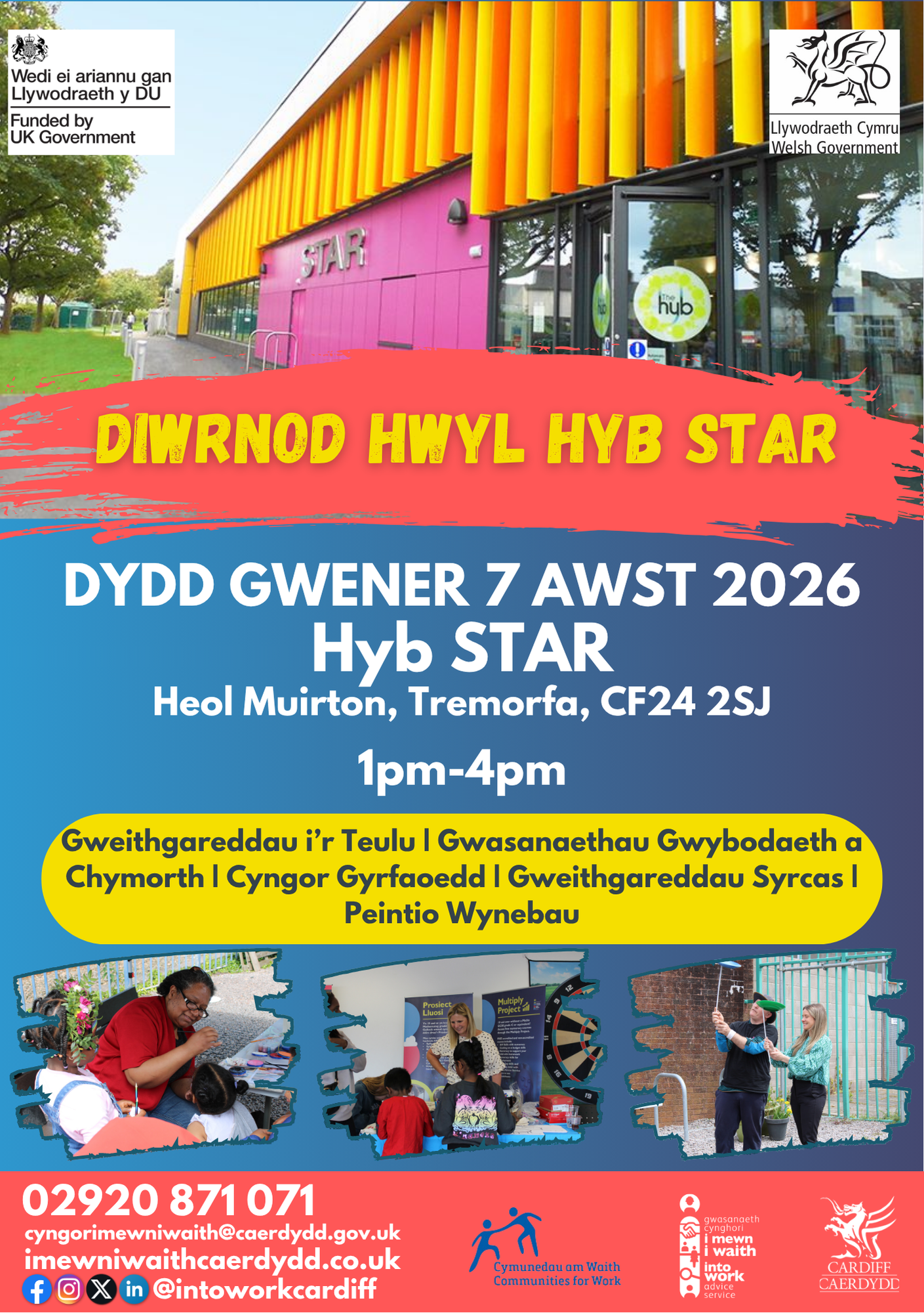 Diwrnod Hwyl I mewn I waith, 7th Awst, Hyb STAR, 1:00YP - 4:00YP