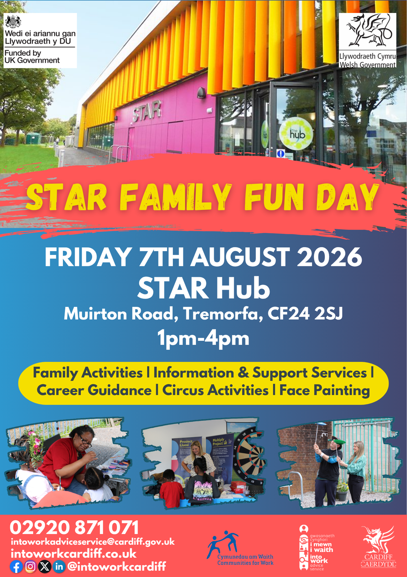 Intowork’s Family Fun Day - 7th August, STAR Hub, 1:00PM - 4:00PM
